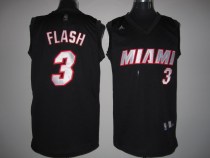 Miami Heat -3 Dwyane Wade Stitched Black Flash Fashion NBA Jersey Miami Heat -3 Dwyane Wade Stitched Black Flash Fashion NBA Jersey