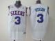 Philadelphia 76ers -3 Allen Iverson White Stitched Throwback NBA Jersey