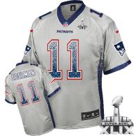 Nike New England Patriots -11 Julian Edelman Grey Super Bowl XLIX Mens Stitched NFL Elite Drift Fash