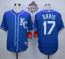 Kansas City Royals -17 Wade Davis Blue Alternate 2 Cool Base W 2015 World Series Patch Stitched MLB Kansas City Royals -17 Wade Davis Blue Alternate 2 Cool Base W 2015 World Series Patch Stitched MLB