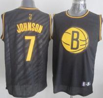 Brooklyn Nets -7 Joe Johnson Black Precious Metals Fashion Stitched NBA Jersey