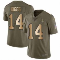 Nike Vikings -14 Stefon Diggs Olive Gold Stitched NFL Limited 2017 Salute To Service Jersey Nike Vikings -14 Stefon Diggs Olive Gold Stitched NFL Limited 2017 Salute To Service Jersey