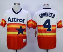 Houston Astros #4 George Springer White Orange 1980 Turn Back The Clock Stitched MLB Jersey Houston Astros #4 George Springer White Orange 1980 Turn Back The Clock Stitched MLB Jersey