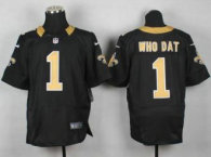 Nike Saints -1 Who Dat Black Team Color Stitched NFL Elite Jersey