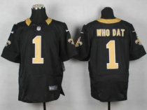 Nike Saints -1 Who Dat Black Team Color Stitched NFL Elite Jersey