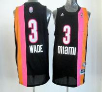 Miami Heat -3 Dwyane Wade Black ABA Hardwood Classic Stitched NBA Jersey Miami Heat -3 Dwyane Wade Black ABA Hardwood Classic Stitched NBA Jersey