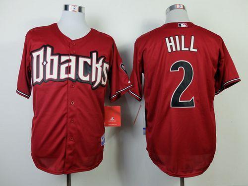 Arizona Diamondbacks #2 Aaron Hill Red Cool Base Stitched MLB Jersey