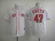 Cincinnati Reds -47 Johnny Cueto White Cool Base Stitched MLB Jersey