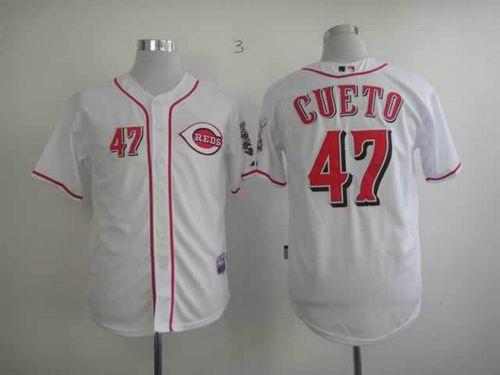 Cincinnati Reds -47 Johnny Cueto White Cool Base Stitched MLB Jersey