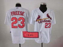 MLB St Louis Cardinals #23 David Freese Stitched White Autographed Jersey MLB St Louis Cardinals #23 David Freese Stitched White Autographed Jersey