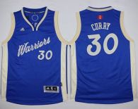 Golden State Warriors #30 Stephen Curry Blue 2015-2016 Christmas Day Stitched Youth NBA Jersey