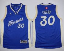 Golden State Warriors #30 Stephen Curry Blue 2015-2016 Christmas Day Stitched Youth NBA Jersey
