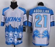 Nike Detroit Lions -21 Ameer Abdullah Blue Stitched NFL Elite Noble Fashion Jersey