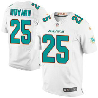 Nike Dolphins -25 Xavien Howard White Stitched NFL New Elite Jersey