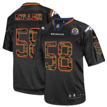 Nike Denver Broncos #58 Von Miller Black With Hall of Fame 50th Patch Men's Stitched NFL Elite Camo