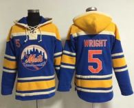 New York Mets -5 David Wright Blue Sawyer Hooded Sweatshirt MLB Hoodie