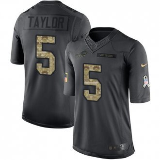 Buffalo Bills -5 Tyrod Taylor Nike Anthracite 2016 Salute to Service Jersey