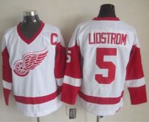 Detroit Red Wings -5 Nicklas Lidstrom White CCM Throwback Stitched NHL Jersey Detroit Red Wings -5 Nicklas Lidstrom White CCM Throwback Stitched NHL Jersey