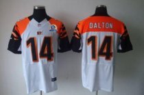 Nike Bengals -14 Andy Dalton White With Hall of Fame 50th Patch Stitched NFL Elite Jersey Nike Bengals -14 Andy Dalton White With Hall of Fame 50th Patch Stitched NFL Elite Jersey