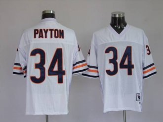 Mitchell and Ness Bears -34 Walter Payton White Stitched Throwback NFL Jersey