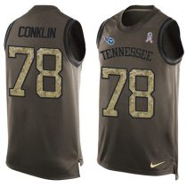 Nike Titans -78 Jack Conklin Green Stitched NFL Limited Salute To Service Tank Top Jersey Nike Titans -78 Jack Conklin Green Stitched NFL Limited Salute To Service Tank Top Jersey