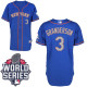New York Mets -3 Curtis Granderson Blue Grey NO Alternate Road Cool Base W 2015 World Series Patch S