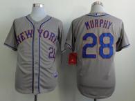New York Mets -28 Daniel Murphy Grey Cool Base Stitched MLB Jersey