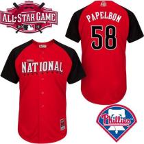 Philadelphia Phillies #58 Jonathan Papelbon Red 2015 All-Star National League Stitched MLB Jersey Philadelphia Phillies #58 Jonathan Papelbon Red 2015 All-Star National League Stitched MLB Jersey