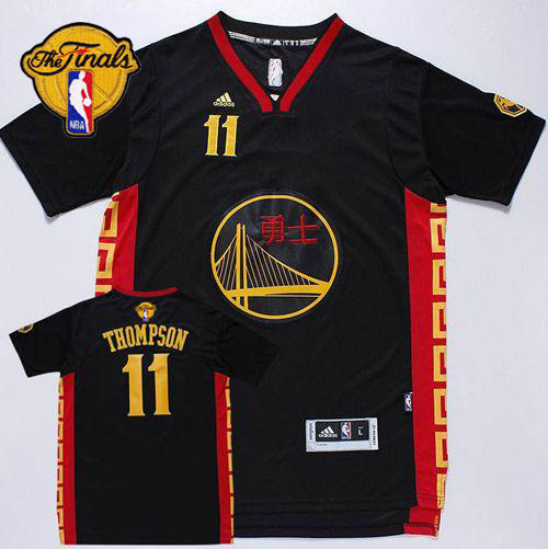 Golden State Warriors -11 Klay Thompson Black Slate Chinese New Year The Finals Patch Stitched NBA J
