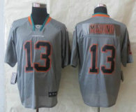 New Nike Miami Dolphins -13 Marino Lights Out Grey Elite Jerseys