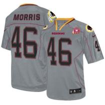 Nike Washington Redskins -46 Alfred Morris Lights Out Grey With 80TH Patch Men's Stitched NFL Elite Nike Washington Redskins -46 Alfred Morris Lights Out Grey With 80TH Patch Men's Stitched NFL Elite