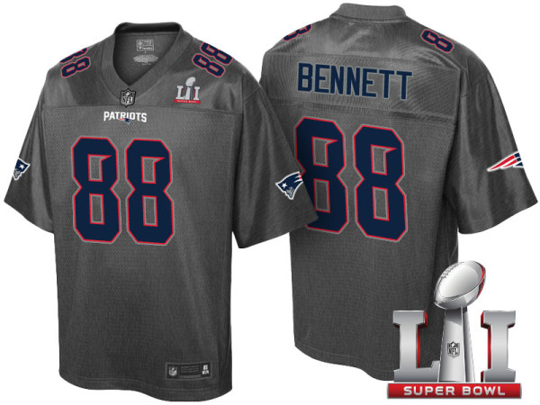 NEW ENGLAND PATRIOTS -88 MARTELLUS BENNETT GRAY SUPER BOWL LI STRONGHOLD FASHION JERSEY