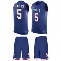 Bills #5 Tyrod Taylor Royal Blue Team Color Stitched NFL Limited Tank Top Suit Jersey Bills #5 Tyrod Taylor Royal Blue Team Color Stitched NFL Limited Tank Top Suit Jersey