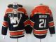 New York Islanders -21 Kyle Okposo Dark Blue Sawyer Hooded Sweatshirt Stitched NHL Jersey