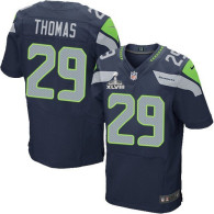 Seattle Seahawks Super Bowl XLVIII #29 Men's Earl Thomas Elite Home Steel Blue Jersey