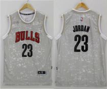 Chicago Bulls -23 Michael Jordan Grey City Light Stitched NBA Jersey