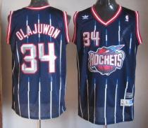 Houston Rockets -34 Hakeem Olajuwon Navy Throwback Stitched NBA Jersey Houston Rockets -34 Hakeem Olajuwon Navy Throwback Stitched NBA Jersey