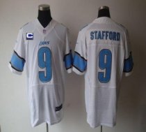 Nike Lions -9 Matthew Stafford White With C Patch Stitched NFL Elite Jersey Nike Lions -9 Matthew Stafford White With C Patch Stitched NFL Elite Jersey