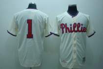 Mitchell and Ness Philadelphia Phillies #1 Richie Ashburn Stitched Cream Throwback MLB Jersey Mitchell and Ness Philadelphia Phillies #1 Richie Ashburn Stitched Cream Throwback MLB Jersey