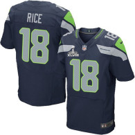 Seattle Seahawks Super Bowl XLVIII #18 Men's Sidney Rice Elite Home Steel Blue Jersey