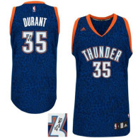 Autographed Oklahoma City Thunder -35 Kevin Durant Crazy Light Swingman Jersey