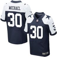 Nike Dallas Cowboys #30 Christine Michael Navy Blue Thanksgiving Throwback Men's Stitched NFL Elite