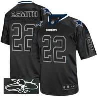 Nike Dallas Cowboys #22 Emmitt Smith Lights Out Black Men's Stitched NFL Elite Autographed Jersey