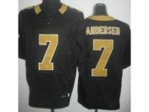 Nike New Orleans Saints 7 Morten Andersen Elite Black NFL Jersey