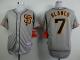San Francisco Giants #7 Gregor Blanco Grey Road 2 Cool Base Stitched MLB Jersey