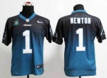 Nike Panthers -1 Cam Newton Black-Blue With 20TH Season Patch Stitched Fadeaway Fashion Jersey Nike Panthers -1 Cam Newton Black-Blue With 20TH Season Patch Stitched Fadeaway Fashion Jersey