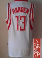 Revolution 30 Autographed Houston Rockets -13 James Harden White Stitched NBA Jersey