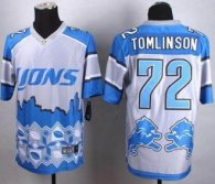 Nike Detroit Lions -72 Laken Tomlinson Blue Stitched NFL Elite Noble Fashion Jersey