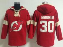 New Jersey Devils -30 Martin Brodeur Red Pullover NHL Hoodie New Jersey Devils -30 Martin Brodeur Red Pullover NHL Hoodie