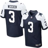 Nike Dallas Cowboys #3 Brandon Weeden Navy Blue Thanksgiving Throwback Men's Stitched NFL Elite Jers